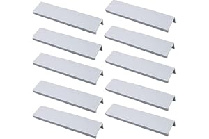 MARGUERASW Poignée Invisible de Meuble Cuisine en Alliage d'Aluminium - Poignée Profil Brossé Argent - Lot de 10 - Entraxe 160mm