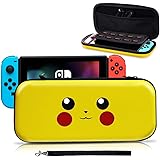 Haobuy Etui pour Switch, Pochette Protection Désigné pour Switch Pokémon Lets' go Pikachu/Eevee Pouch, Sacoche Housse Protable Transport pour Pokémon Switch Accessoire- Pikachu