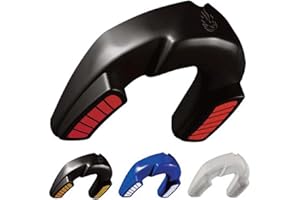 BY DR KNOX Dr Knox Professional Level Sports Gum Shield Dual Layer Mouth Guard for Superior Protection Boxing, Martial Arts, MMA, Muay Thai, Karate, Judo, Rugby and All Contact Sports (Black/Red) 12 Years+