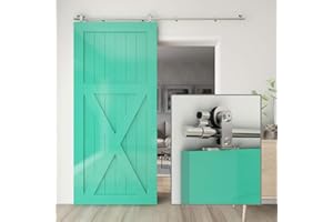 WOLFBIRD 10FT/304CM Binario per Porta Scorrevole Kit Acciaio Inossidabile Porta Scorrevole Set Accessori per Singola Porta Scorrevole