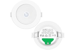 ALUSSO Spot LED Encastrable avec Détecteur de Mouvement, 12W 950LM IP44 3CCT Blanc Chaud 3000K Blanc Neutre 4000K Blanc Froid 6500K Spot Etanche Salle de Bain, Trou 90-100MM, AC220-240V, 2 Pack