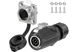 E-WeiChat EW-LP16 Connettore industriale impermeabile IP68 Connettore aeronautico a innesto rapido Connettore circolare Connettore elettrico a sgancio rapido M16 2-9 Poli Presa flangia (9 Poli)