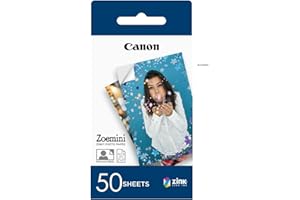Canon Carta Fotografica Zink™ - Carta Adesiva 5x7,6 cm (50 Fogli) - Stampa Adesivi Personalizzati con le Tue Foto
