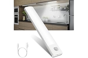Vicloon Lampa LED z czujnikiem ruchu, lampa kuchenna, oświetlenie podszafkowe, magnetyczne oświetlenie szafki, 3 kolory, możliwość ściemniania, do szafki, kuchni, schodów, korytarza, kampera