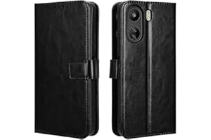 zZjoOoj Funda para Xiaomi Redmi 13C/Poco c65, Leather Folio Carcasa con Soporte & Ranura para Tarjeta, Flip Magnético Case Cover -Negro