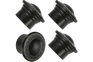 sourcing map Curtain Rod Ends, 4Pcs Plastic Drapery Rail Pole Head Cap Modern Window Curtain Rail Finial Fits Dia. 26-28mm Rods Pole End Plug Cap for Home Office Decorative Curtain, Black