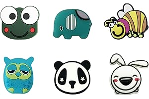 Fozkiery Tennis Racket Vibration Dampeners, Tennis Racket Shock Absorber, Colorful Tennis Accessories (6 pcs Cute Animal Pattern)