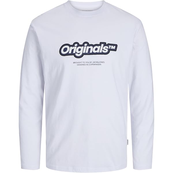 JACK & JONES Herren T-Shirt Jcocharlie – Langarm, Crew Neck, Normalpassform