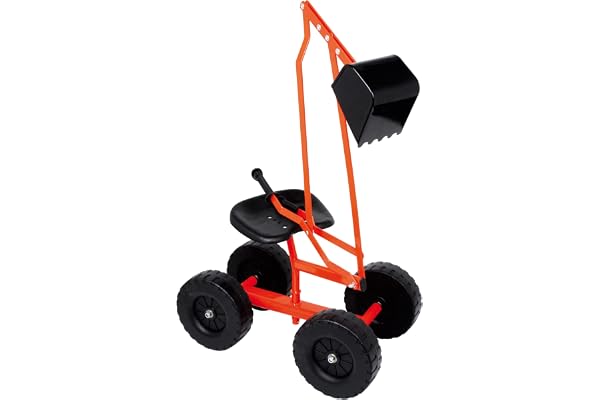 small foot Pelleteuse avec pelle et roues pour enfants, jouet de sable, pivotant à 360°, dès 3 ans, 4628, Noir