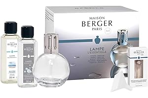 LAMPE BERGER Essentielle Ronde - Set di lampade profumate in Vetro Trasparente, 360 ml