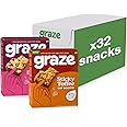 Graze - Cherry Bakewell & Sticky Toffee Oat Boost Bars Snacks - Made With Whole Oats and Natural Flavours - 8x4 snack bars -Total of 32 snacks