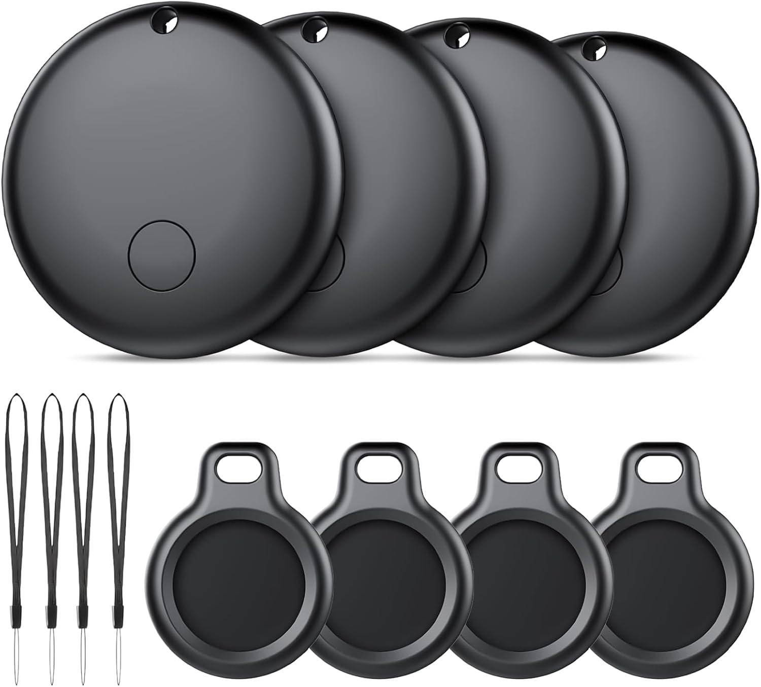Android Tracker Tags-4 Pack (NOT iOS or HarmonyOS), Air Tracker Tags for Android Works with Google's ‘Find Hub’ App, IP68 Waterproof, Replaceable Battery, Smart Tag for Luggage, Backpack, Key