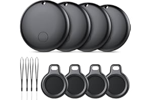 AJBLG Smart Tracker Tags-4 Pack for Android (NOT iOS or Huawei), Bluetooth Tracker Works with Google's ‘Find Hub’ App, IP68 Waterproof, Replaceable Battery, Item Finder for Luggage, Backpack, Key