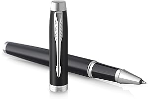 Parker IM Penna Roller | Nero Opaco con Puntale Cromato | punta fine con inchiostro nero | confezione regalo