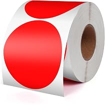 Rotolo Da 500 Adesivi Rotondi Rossi 25 Mm &ndash; Etichette In Vinile Impermeabili E Rimovibili, Per Codifica E Decorazione