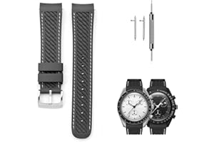 Ziknow Slicone Watch Straps for Moonswatch Swatch 20mm Curved End Moonwatch Strap for Omega X Swatch Speedmaster/Rolex/SEIKO Replacement Straps for Men Women