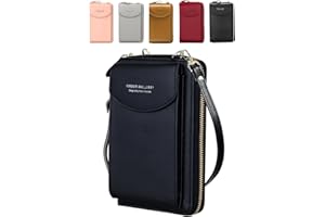 VDSOW Piccolo borsa a tracolla da donna in pelle portafoglio porta Custodia per cellulare con tracolla con fessura per carte, borse a tracolla per cellulare Portamonete regalo per ragazze festa della mamma