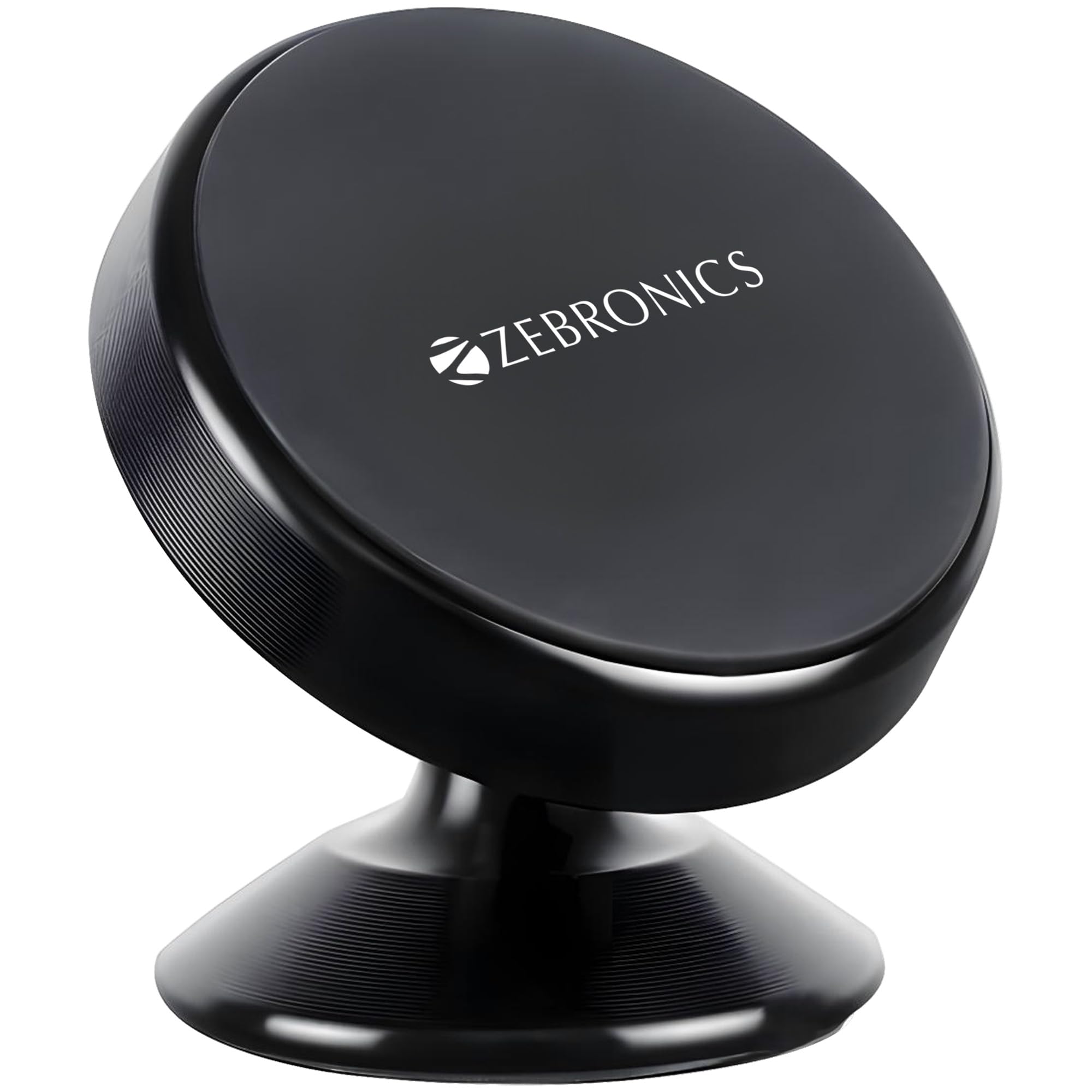 ZEBRONICS CMH50, Car Mobile Holder with Powerful Neodymium Magnets, 360° Rotatable, Safe & Strong, Anti-Skid Silicone Pads, Universal Compatibility, Included 3 Metal Plates