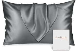 Joyhabit Seiden Kissenbezug 40x80, 100% Bio Maulbeerseide aus Natur, Silbergrau, Weich und Atmungsaktive für Hautschutz, Freiheit von Schweiß beim Schlafen
