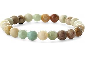 RAFFICI Gemstone Bracelet – Anxiety Relief & Chakra Balance, Adjustable Stretch Beads Bracelet with Tiger’s Eye & Mixed Stones for Well-Being, Women, Men & Teens Gift