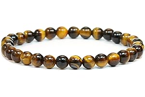 Echtes Edelstein Armband mit runden 6mm Perlen - verschiedene Längen - Heilstein Schutzstein Edelsteinarmband Glücksbringer Talisman Geschenk