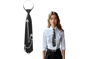 Kinretixia Cravate Noire Longue pour Femme et Fille - Uniforme JK Fine et Réglable pour Remise de Diplôme, Affaires, Multicolore, L