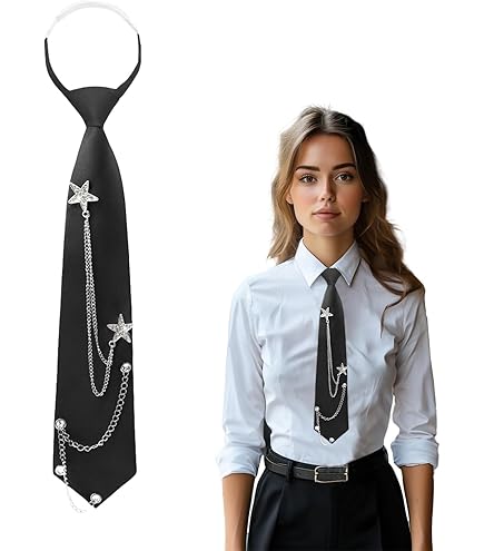 Cravatta Preannodata Con Perle - Cravatta Elegante Per Donna E Uomo, Ideale Per Lavoro E Eventi - Foto 8