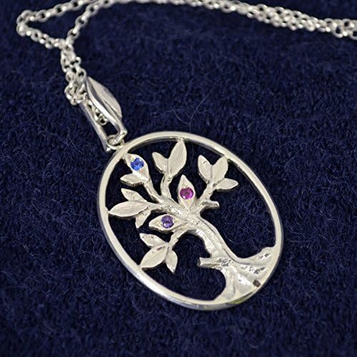 Personalised Family Tree Birthstone Necklace (4 stones)