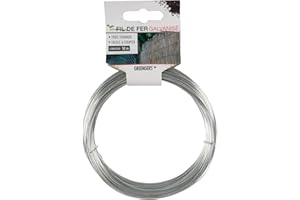 GREENGERS - Fil de fer galvanise acier gris 50M - Facile couper - Multiusage - Longueur: 50m