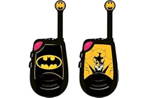 Lexibook, Batman, Talkies-Walkies numériques portée 2 km, Fonction Morse Lumineux, Clip Ceinture, à Piles, Noir/Jaune, TW25BAT