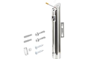 SUQURTOM Aschenbecher Wandmontage, Aschenbecher Edelstahl Wandaschenbecher mit Schloss, Wandaschenbecher für den Außenbereich, für Terrasse, Restaurant, Hotel und Büro (schräges Oberseite)