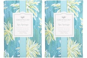 Greenleaf 2 pack of SPA SPRINGS - Fresh & Clean Scented Sachet Bag - of Aquatic, Citrus, Amber Musk - Drawer Fragrance Wardrobe Air Room Freshener for Living Room Bedroom Bathroom Laundry Basket