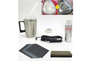 MILIWAN Renovateur Phare Voiture - Kit Renovation Phare Voiture avec 800g Polish Phare Voiture, Coupe d'atomisation, papiers abrasifs, Kit Réparation Phare pour Les phares oxydés, embués et Jaunes