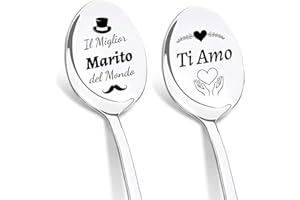 DIKARIYA Regalo San Valentine Uomo, Regalo Marito Compleanno, Cucchiaini da Caffè Acciaio Inossidabile, Idee Regalo Per Marito, Regalo San Valentine per lui, Idee Romantico Regalo Anniversario Marito