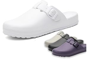 RENDIUJUPS Sandalen für Ärzte/Pflegekräfte - Medizinische Rutschfeste Hausschuhe, Krankenhausschuhe für OP-Saal & Klinik, Atmungsaktive Hygieneschuhe Unisex Leicht & Wasserdicht(White,43 EU)