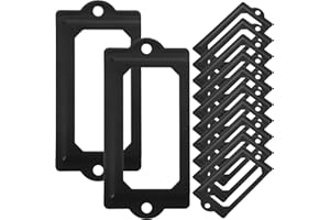 DIYEAH Porte-Étiquette En Métal Pour Tiroir Et Armoire 12 Cadres Porte-Cartes Vintage 7X3.3 Cm Accessoires De Bureau Pour Organisation Et Décoration Rétro