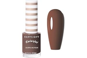 SALROAL Brown Nail Polish,Coffee Glossy Nail Varnish,High Glossy Brown Colour,Quick Dry Long Lasting & Easy to Apply No Required UV/LED Lamp