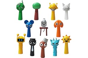 Yozexin 12pcs Sprunki Cartoon Figures,Sprunki Action Figures,Sprunki Cartoon Characters,Sprunki Wenda Statue,Colorful Toy Figures for Kids, Spruki Merchandise Model For Fans Kids Adults(B)