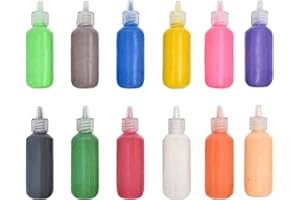 MEIEST Craft/Terrarium Sand 12pcs Assorted Colors Pack 1.25oz Bottles,Sand Arts and Crafts Kit, Decorative Wedding Party Colored Vase Glass Sand,Scenic Sand for Kids,DIY Sand Painting