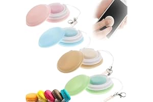 HDAKDDHG Macaron Phone Screen Cleaner,Reusable Mini Macaron Shape Computer Screen Cleaner Wipe Touch Screen Cleaner with Keychain,for Phones, Computers, Glasses (4Pcs)