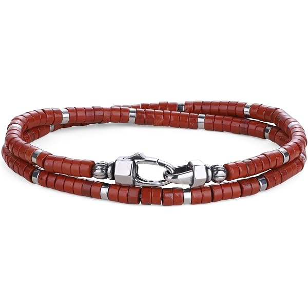 COAI Bracciale In Pietra Lavica E Pietre Chakra 8mm - Unisex Con Astuccio