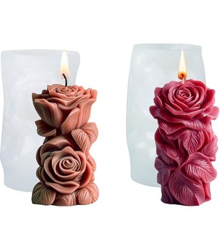 Piashow Moule à Bougies En Silicone 3D - Boules De Roses
