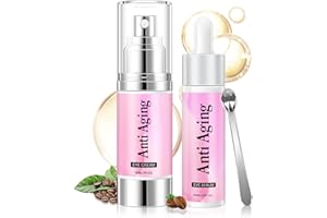 Boxmom 60ml Caffeine Eye Cream Eye Serum Set Under Eye Cream Anti Aging with Hyaluronic Acid for Dark Circles, Puffiness and Eye Bags
