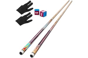 AKLOT Queue de Billard, Lot de Queues de Billard Canne de Billard Pool Cue de 58'' en Bois D'érable Canadien pour Joueurs de Billard Professionnels