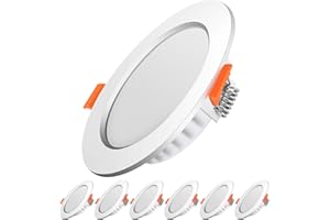TOFISR Faretti Led da Incasso Per Cartongesso,5W Equivalenti a 40W,Luce Bianca Calda 2700K Luci Ultrasottili da Soffitto per Cartongesso da Interno,Rotondo Métal,Slim Downlights,Foro Φ75-95mm,Set da 6