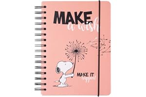‎GRUPO ERIK Grupo Erik Bullet Journal Dotted A5 Snoopy - Hard Cover Notizblock A5 Ringbuch Notizbuch A5 Dotted Tagebuch für Erwachsene und Kinder