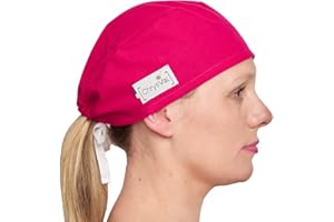 CHRYSVAL - Calot Court Framboise - Bonnet Chirurgical Ou Calot Cuisine Unisexe 100% Coton Oeko-Tex - Réglable Avec Attaches