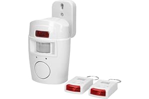 Virone AS-1 Alarmas para Casa con Detector de Movimiento - Mini Alarma Inalámbrica con Sirena Incorporada - Funciona con Pilas - 2 Mandos a Distancia
