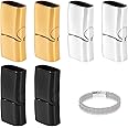 Bracelet Clasp Magnetic Jewelry Clasps Stainless Steel Leather Cord End Clasps for DIY Rope Bracelet Necklace Buckle Jewelry Making Hole: 12x6mm 6 Pieces