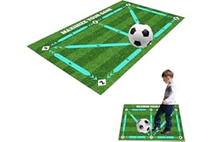 WDKXCN Football Training Mat, 90 x 60 CM/35,4 x 23,6 Inch Football Footstep Training Mat